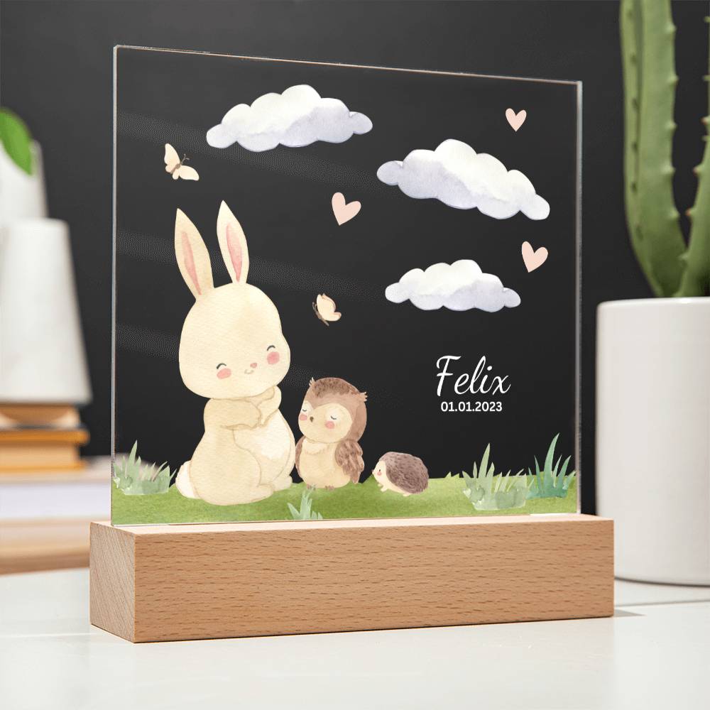 Watercolor Forest Rabbit and Friends