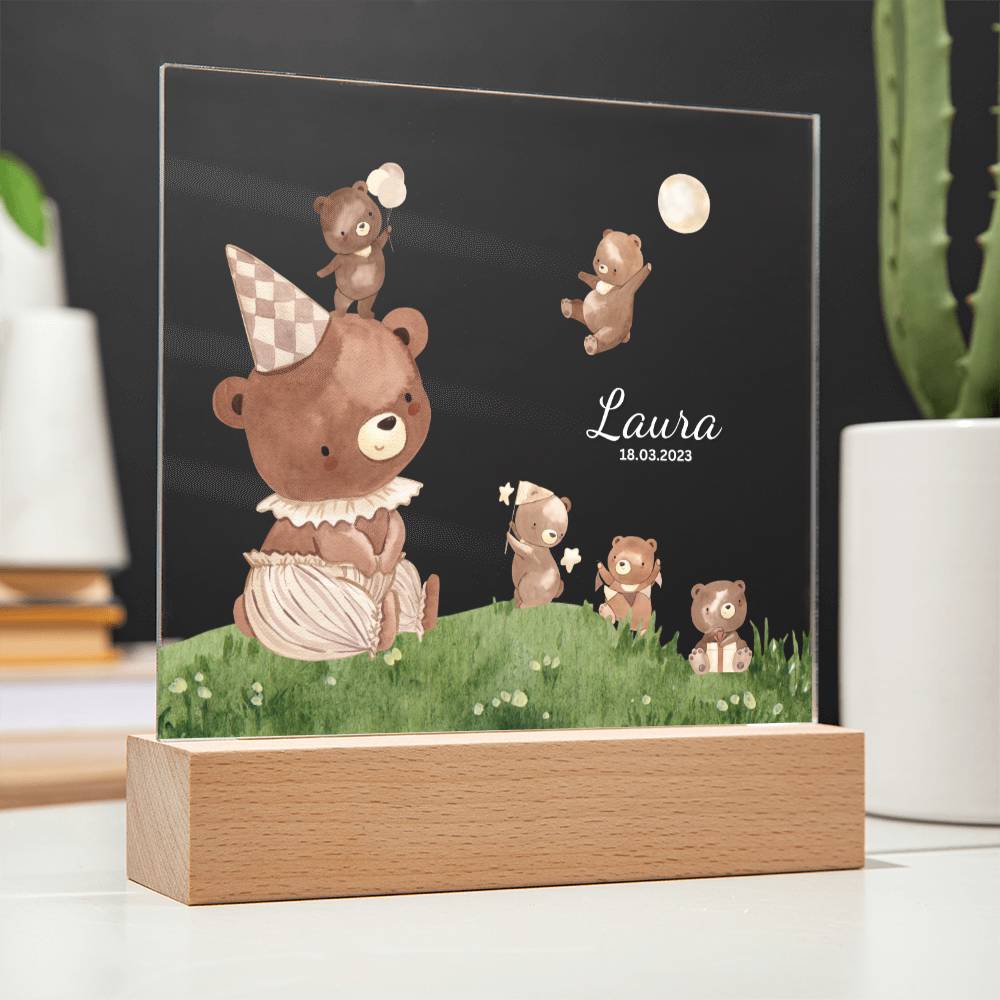 Watercolor Birthday Bear