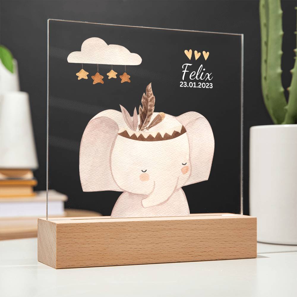 Watercolor Boho Elephant