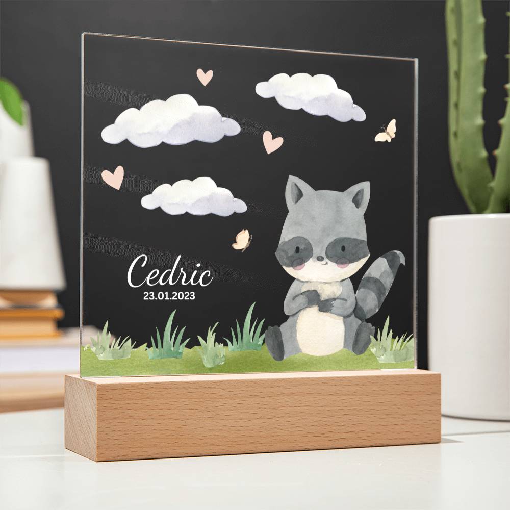 Watercolor Forest Raccoon