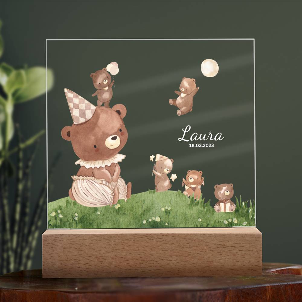 Watercolor Birthday Bear