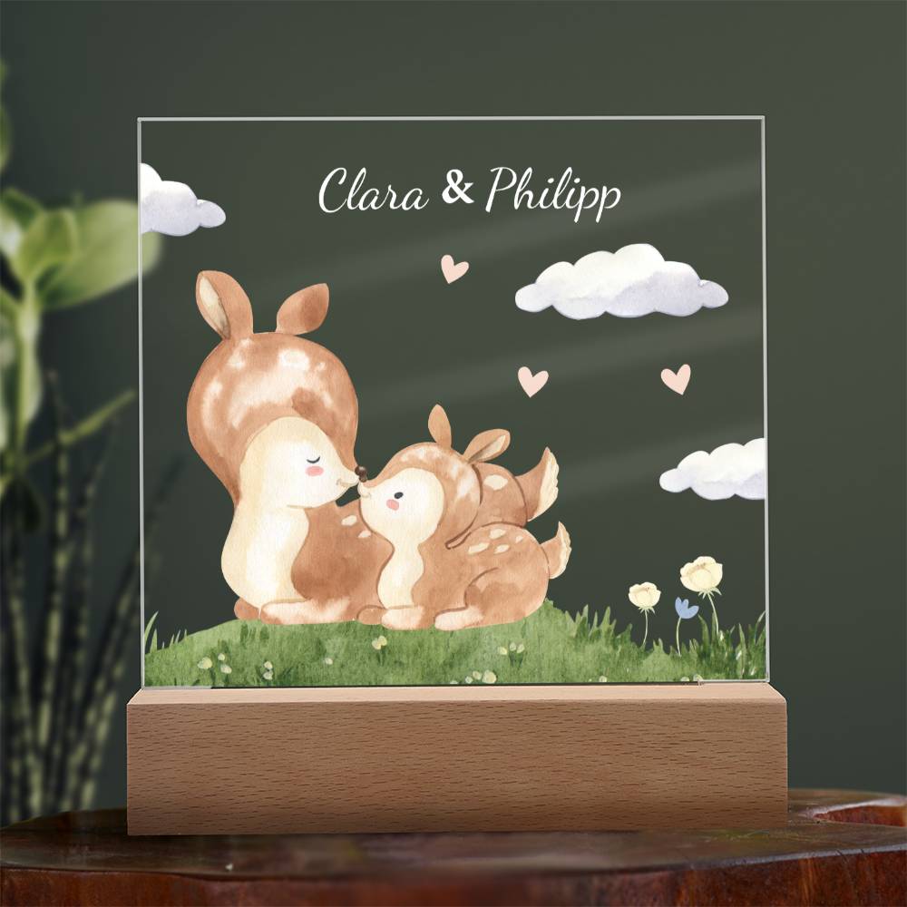 Watercolor Deer Mom and Baby
