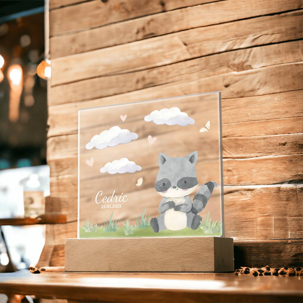 Watercolor Forest Raccoon