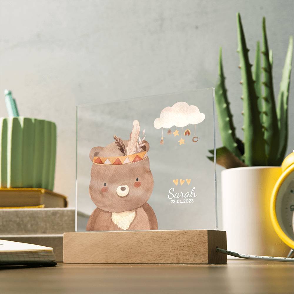 Watercolor Boho Bear