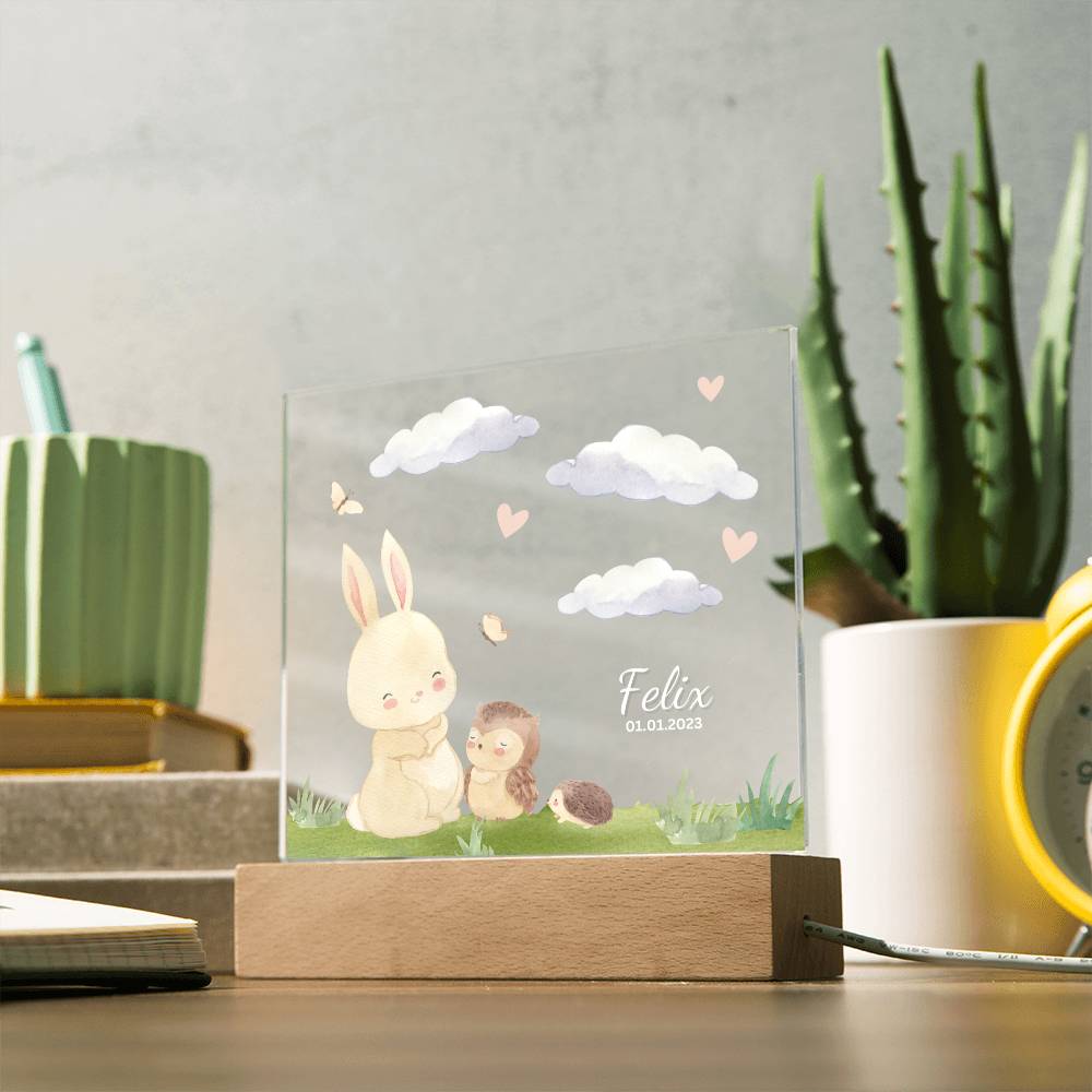 Watercolor Forest Rabbit and Friends