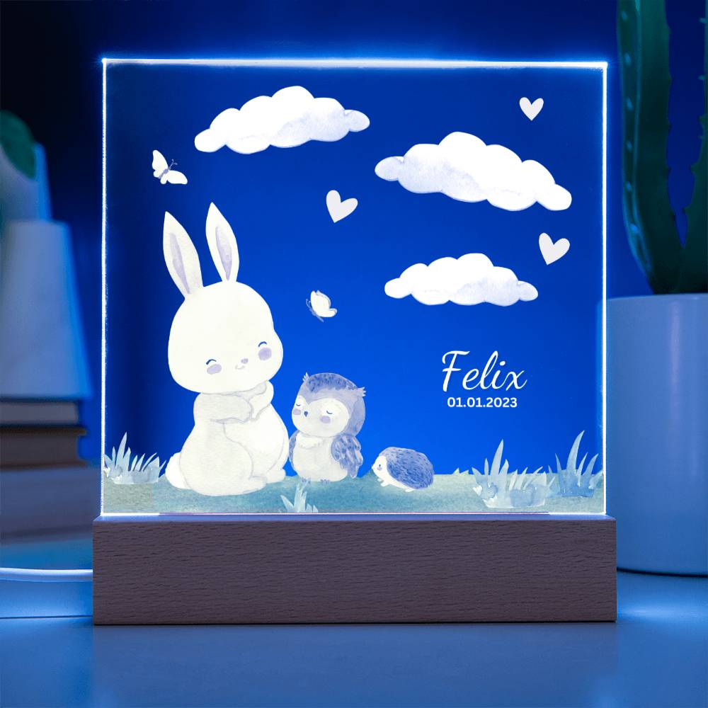 Watercolor Forest Rabbit and Friends