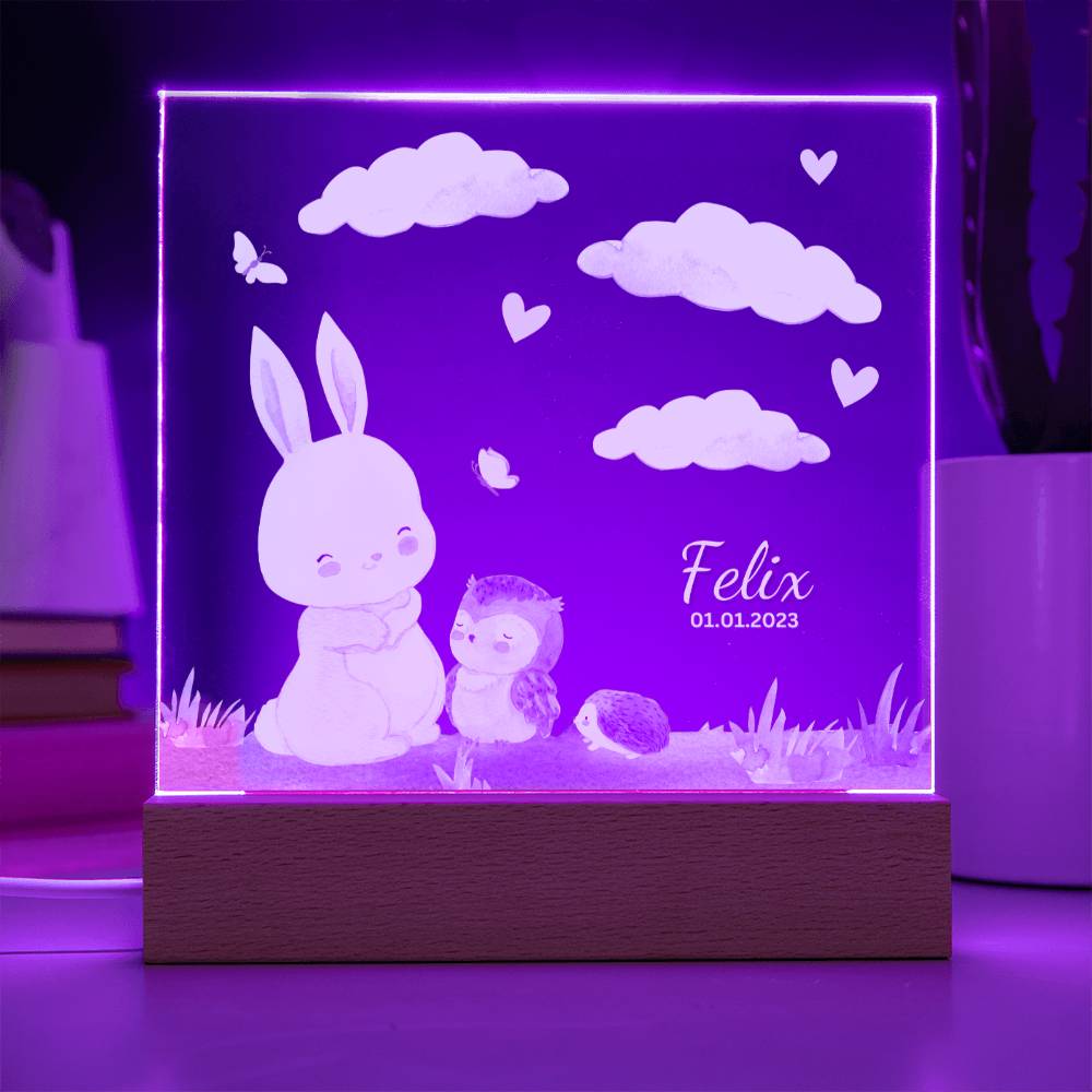 Watercolor Forest Rabbit and Friends