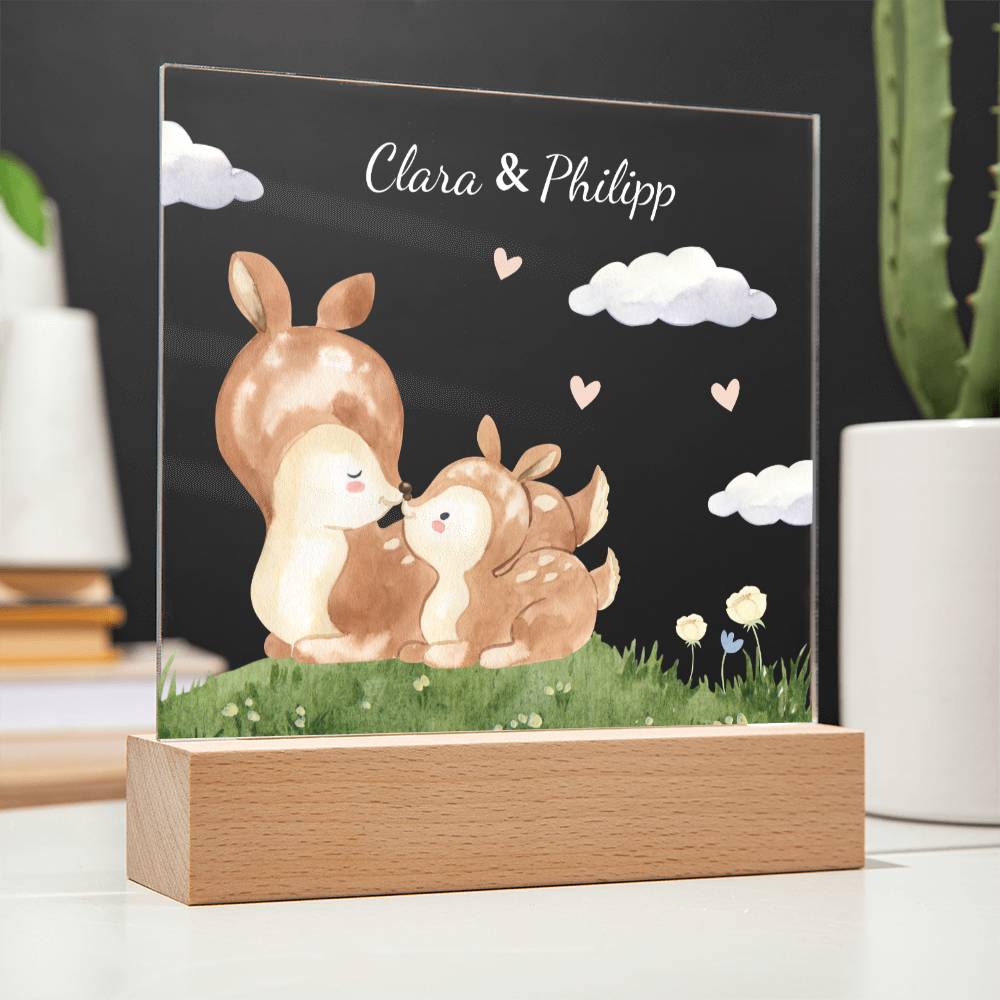 Watercolor Deer Mom and Baby