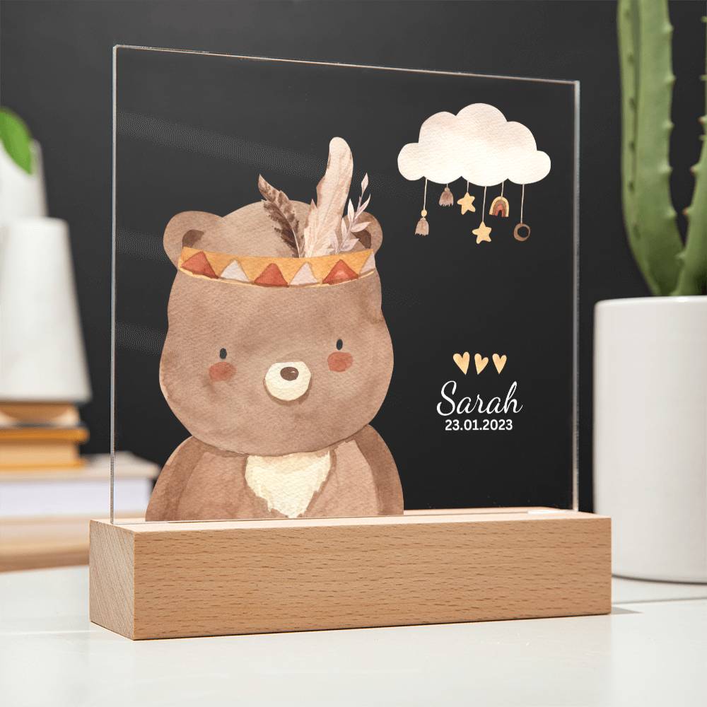 Watercolor Boho Bear
