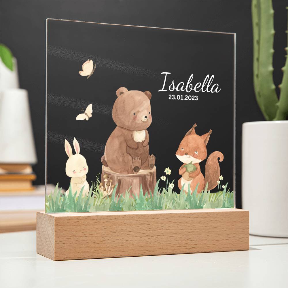 Watercolor Forest Bear and Friends