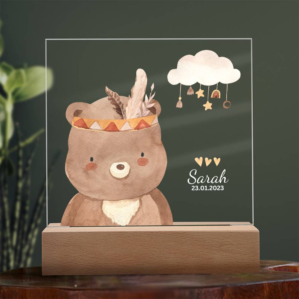Watercolor Boho Bear