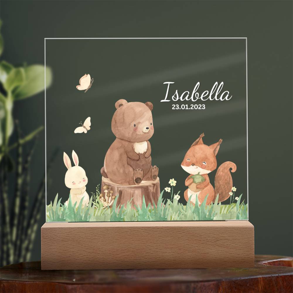 Watercolor Forest Bear and Friends