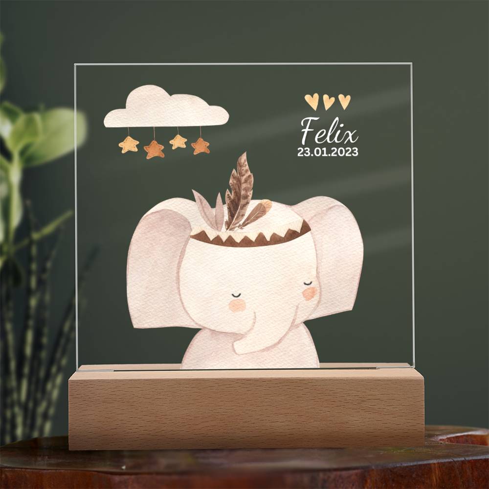 Watercolor Boho Elephant