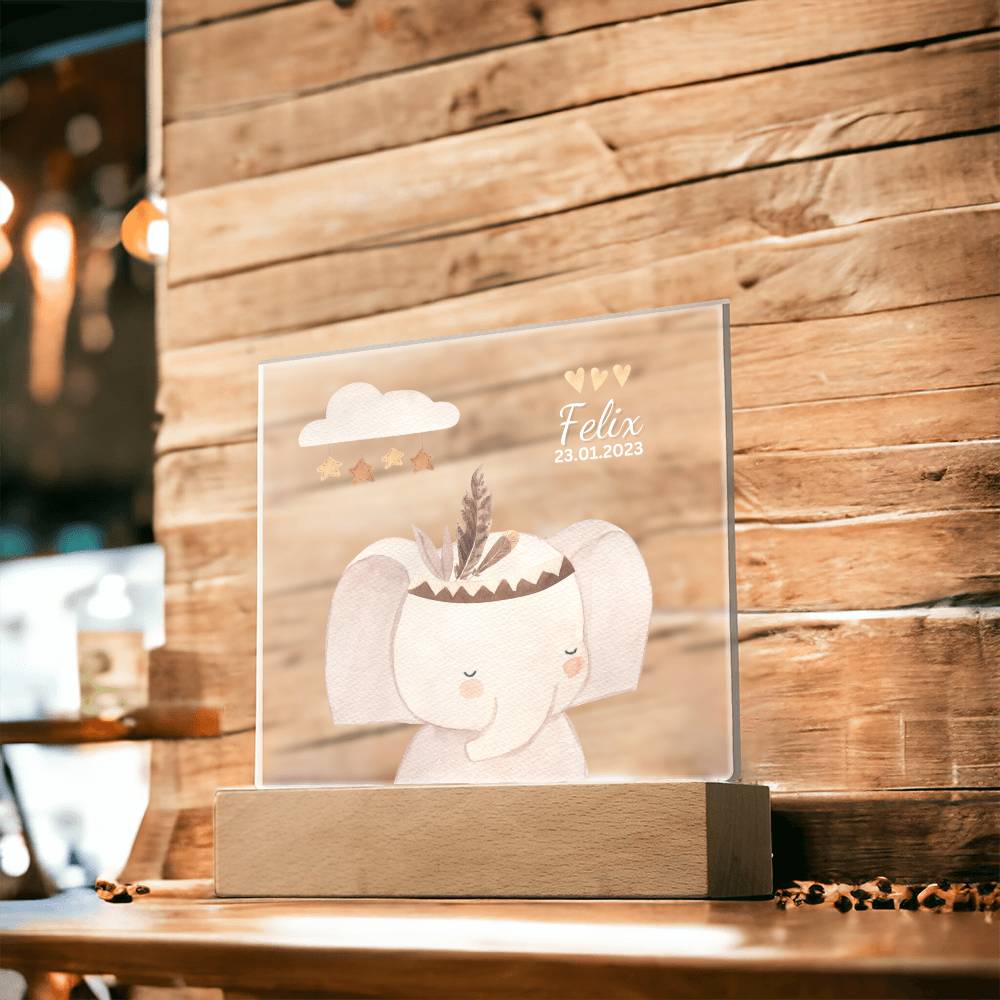 Watercolor Boho Elephant