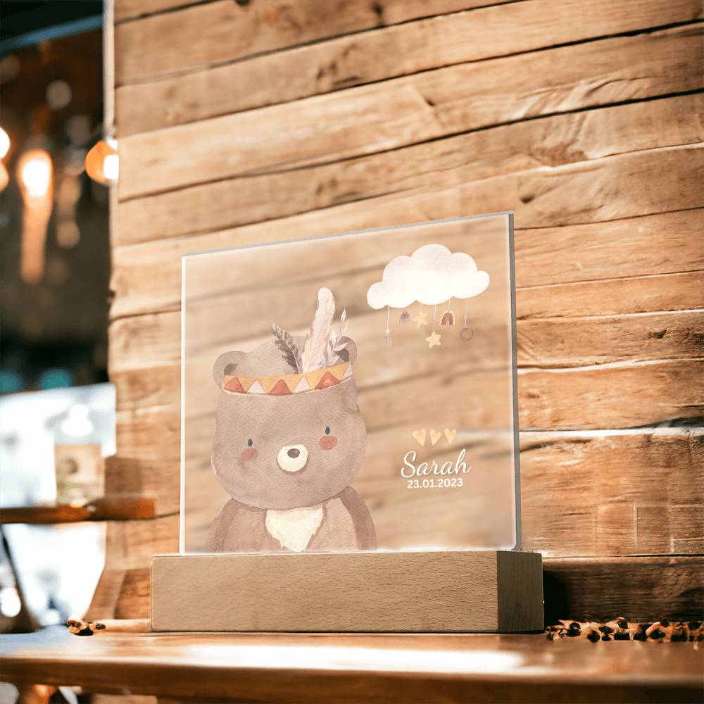 Watercolor Boho Bear