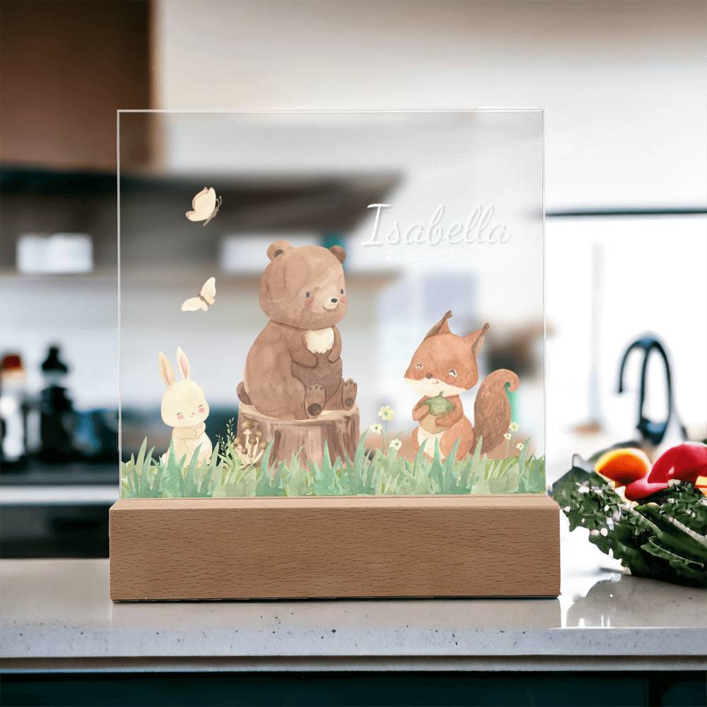 Watercolor Forest Bear and Friends