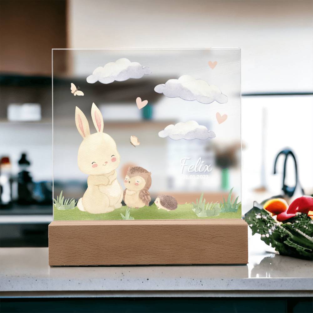 Watercolor Forest Rabbit and Friends