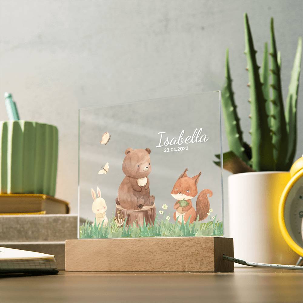 Watercolor Forest Bear and Friends