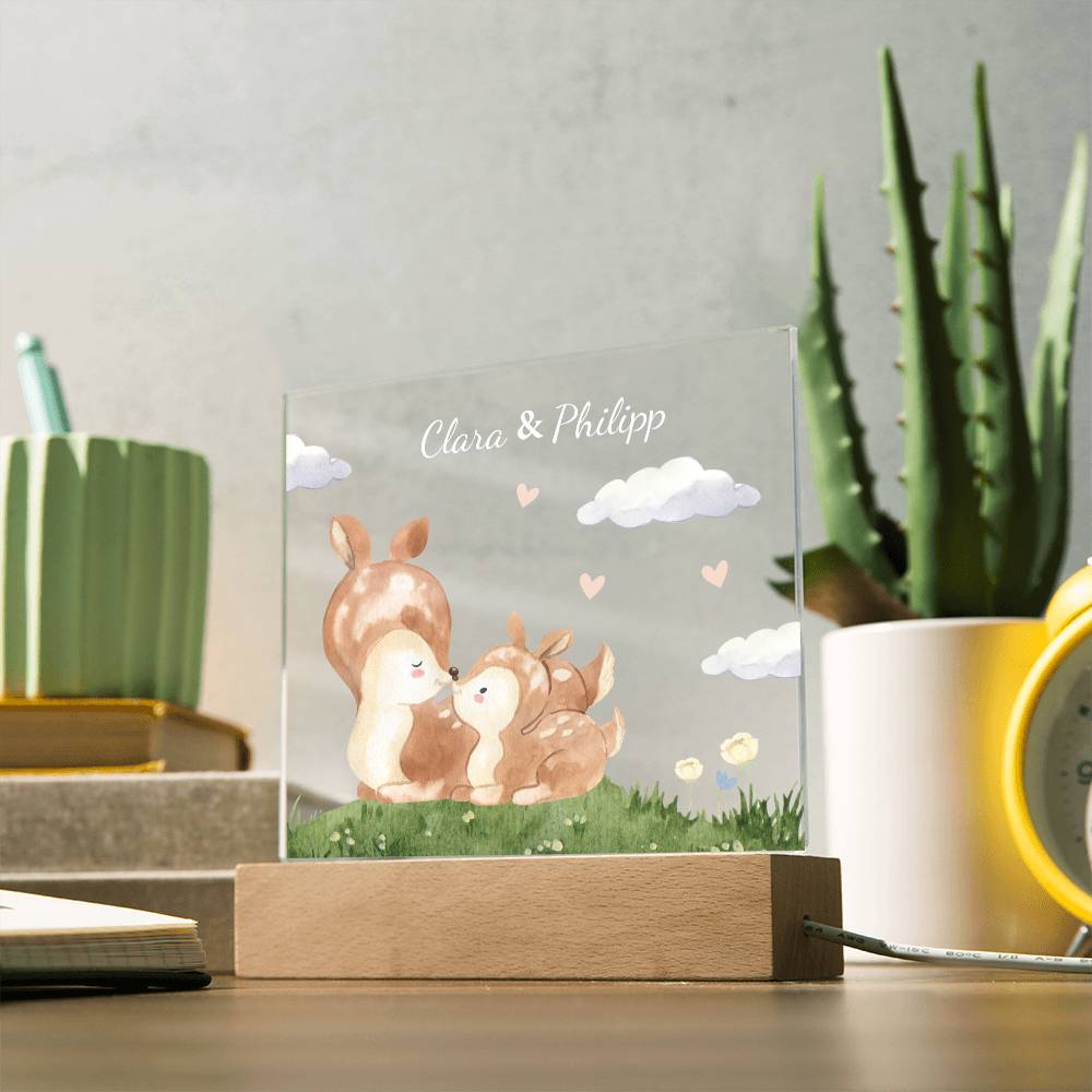 Watercolor Deer Mom and Baby