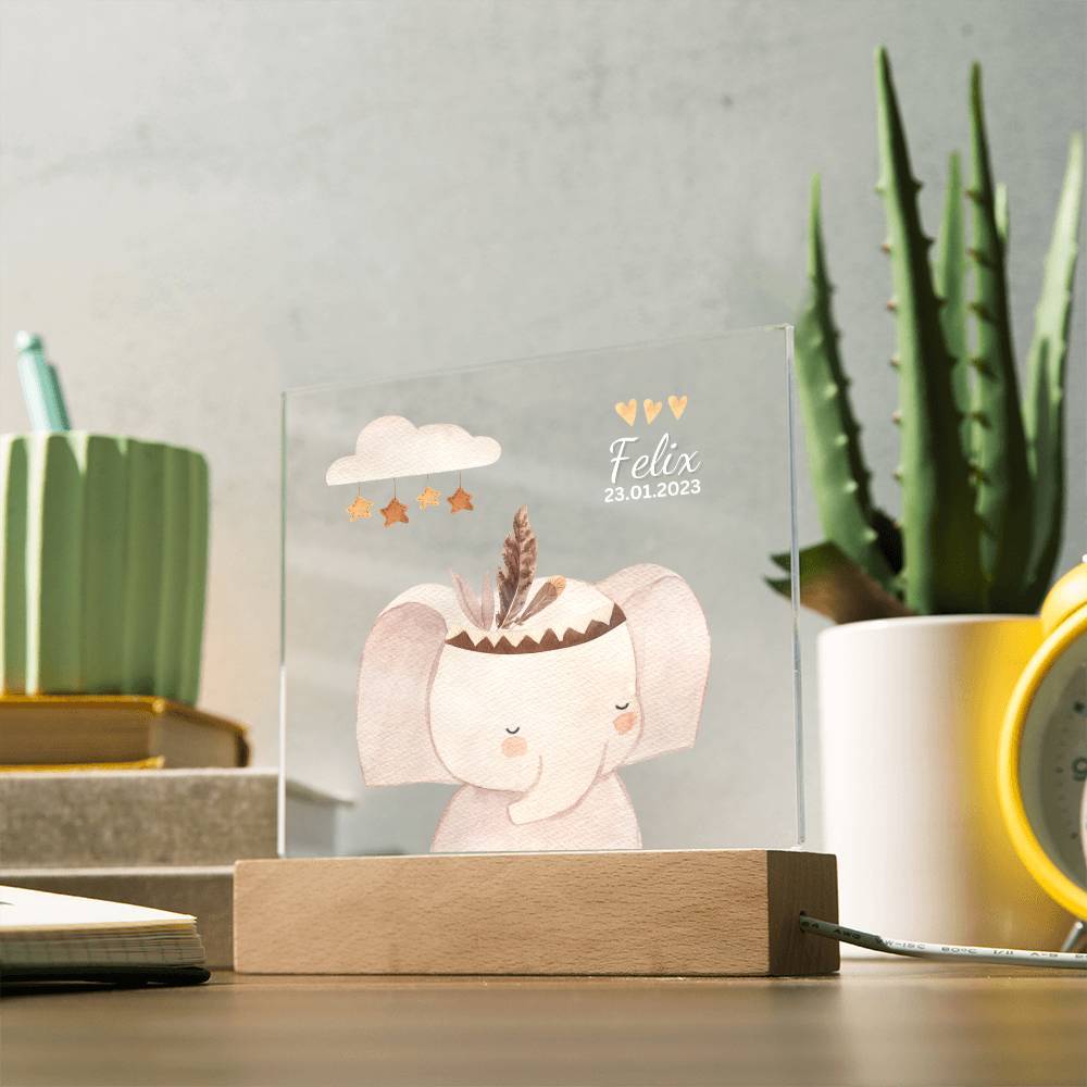 Watercolor Boho Elephant