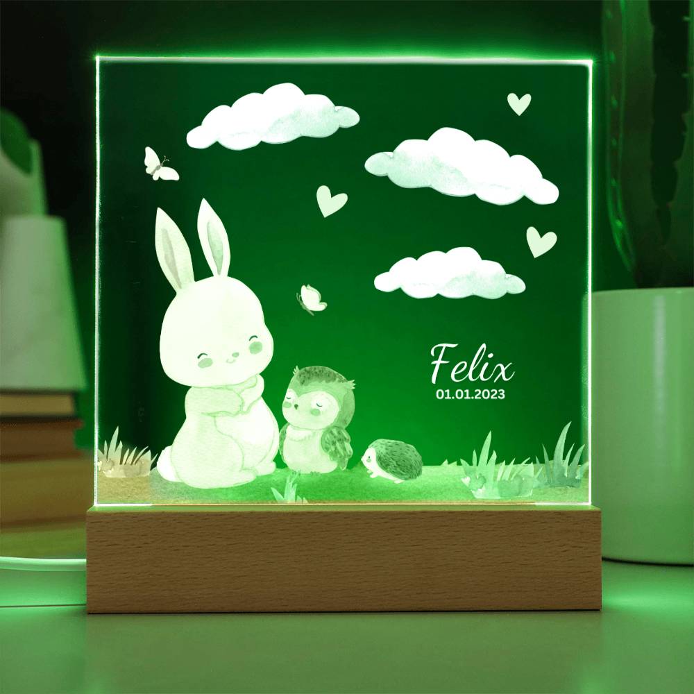 Watercolor Forest Rabbit and Friends